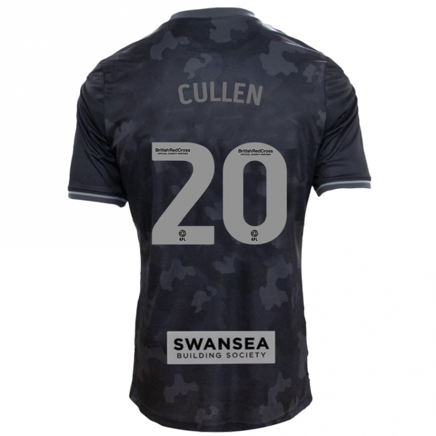 Kids Football Liam Cullen #20 Black Away Jersey 2024/25 T-Shirt