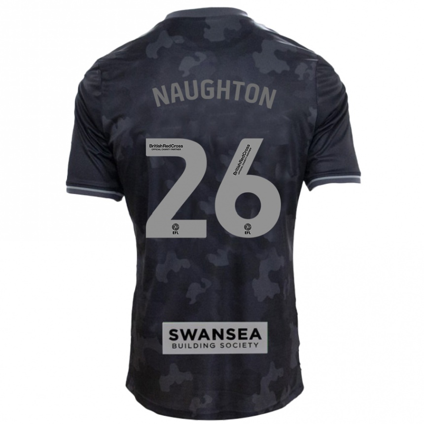 Kids Football Kyle Naughton #26 Black Away Jersey 2024/25 T-Shirt