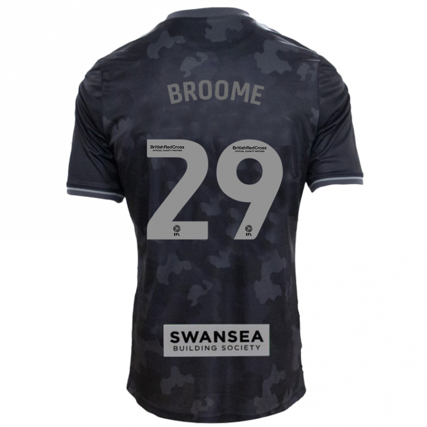 Kids Football Nathan Broome #29 Black Away Jersey 2024/25 T-Shirt