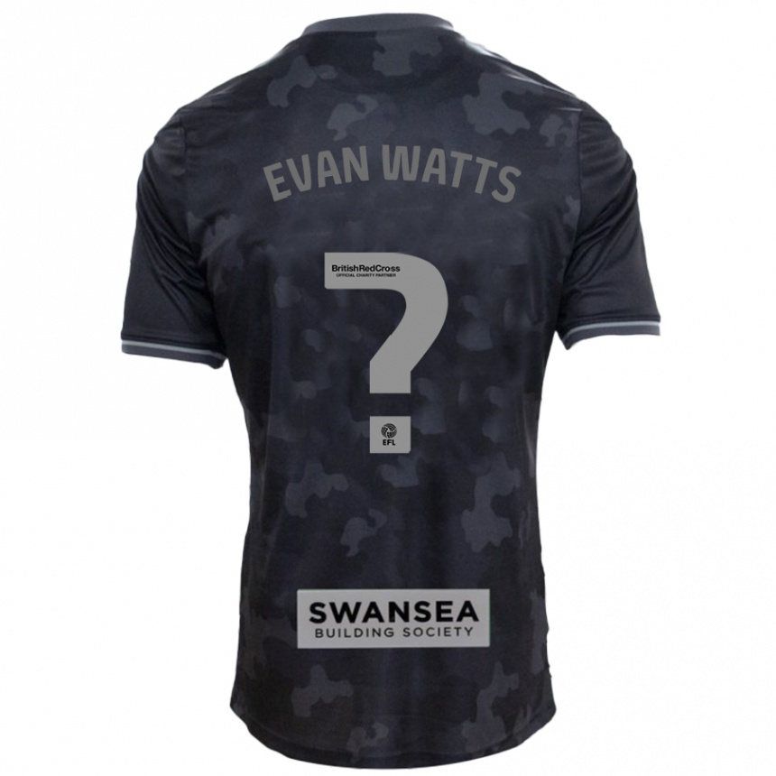 Kids Football Evan Watts #0 Black Away Jersey 2024/25 T-Shirt