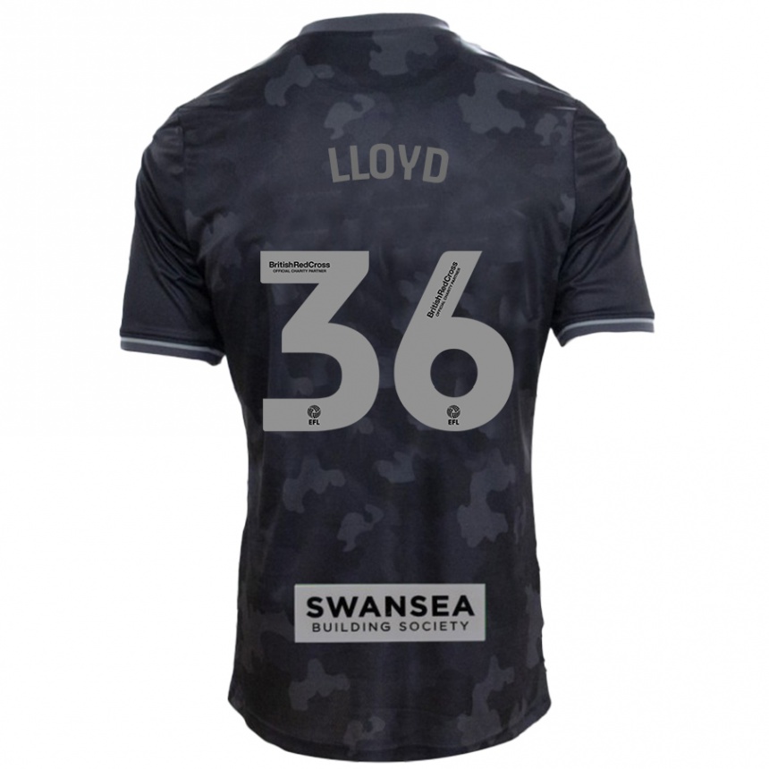 Kids Football Ben Lloyd #36 Black Away Jersey 2024/25 T-Shirt