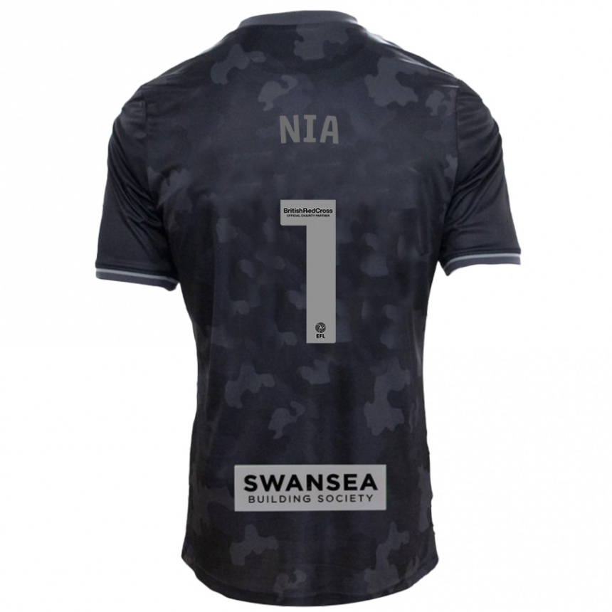 Kids Football Ffion Rees Nia #1 Black Away Jersey 2024/25 T-Shirt