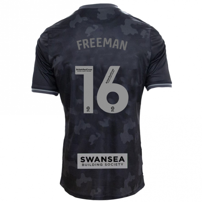 Kids Football Emily Freeman #16 Black Away Jersey 2024/25 T-Shirt