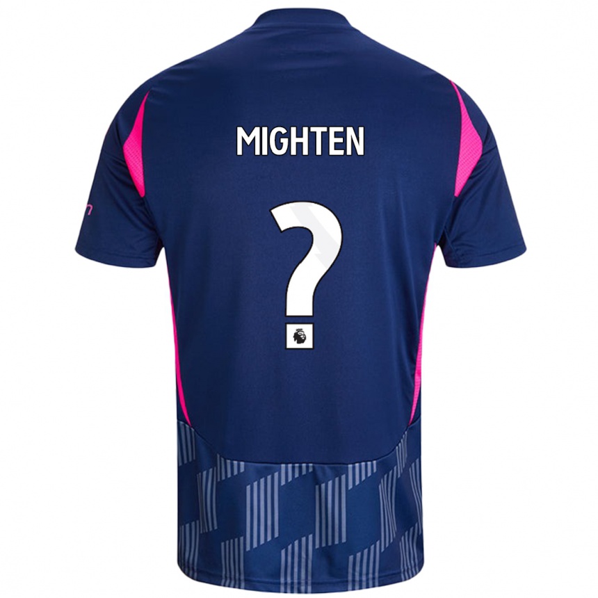 Kids Football Alex Mighten #0 Royal Blue Pink Away Jersey 2024/25 T-Shirt