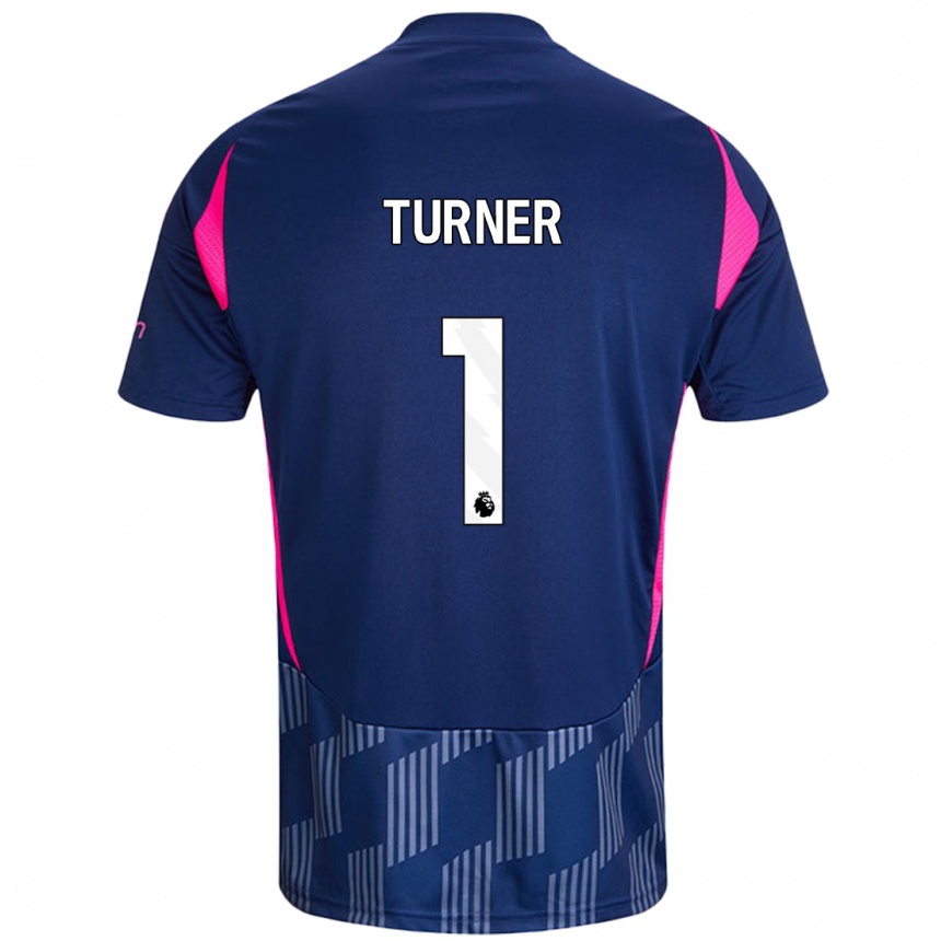 Kids Football Matt Turner #1 Royal Blue Pink Away Jersey 2024/25 T-Shirt