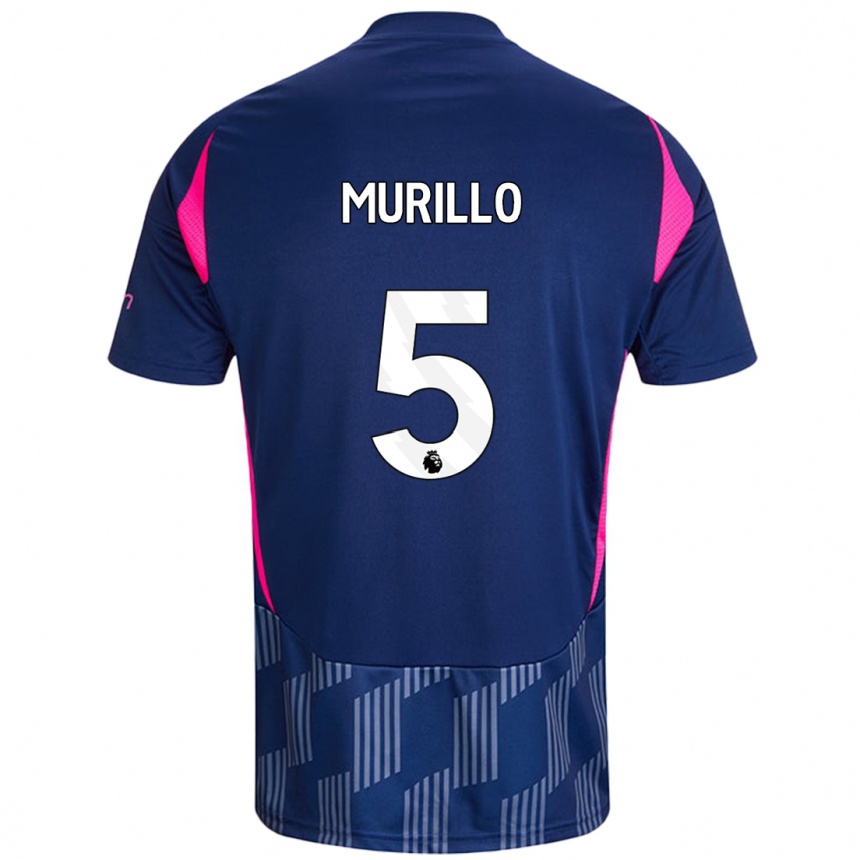 Kids Football Murillo #5 Royal Blue Pink Away Jersey 2024/25 T-Shirt