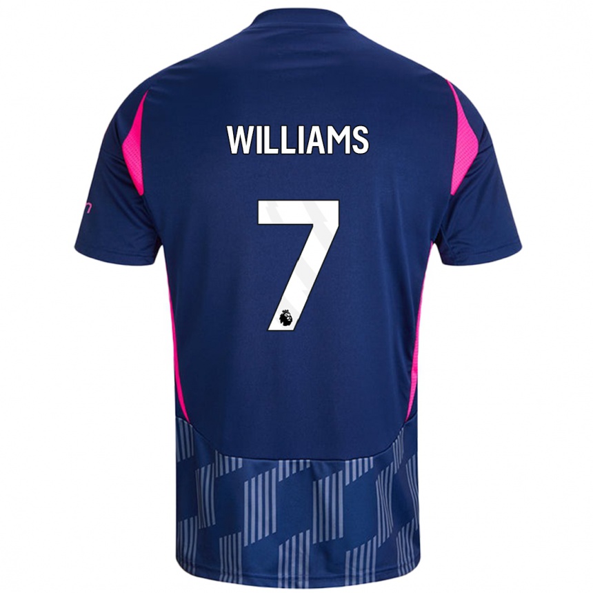 Kids Football Neco Williams #7 Royal Blue Pink Away Jersey 2024/25 T-Shirt