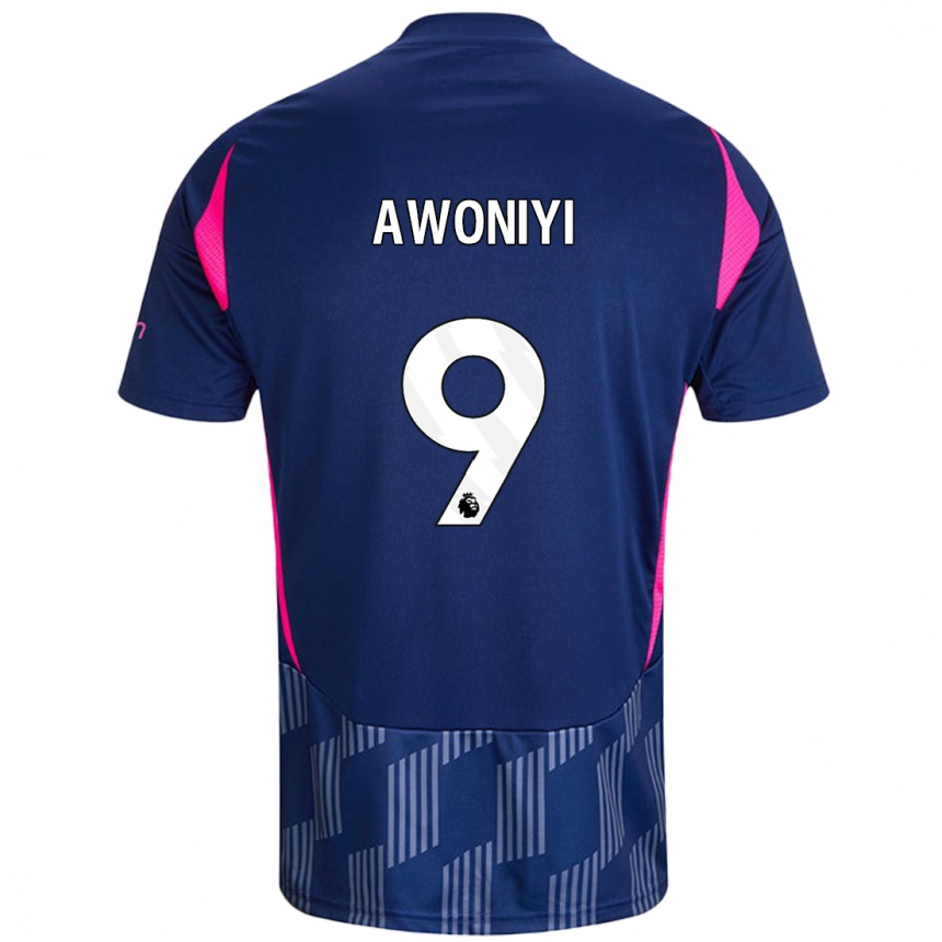 Kids Football Taiwo Awoniyi #9 Royal Blue Pink Away Jersey 2024/25 T-Shirt