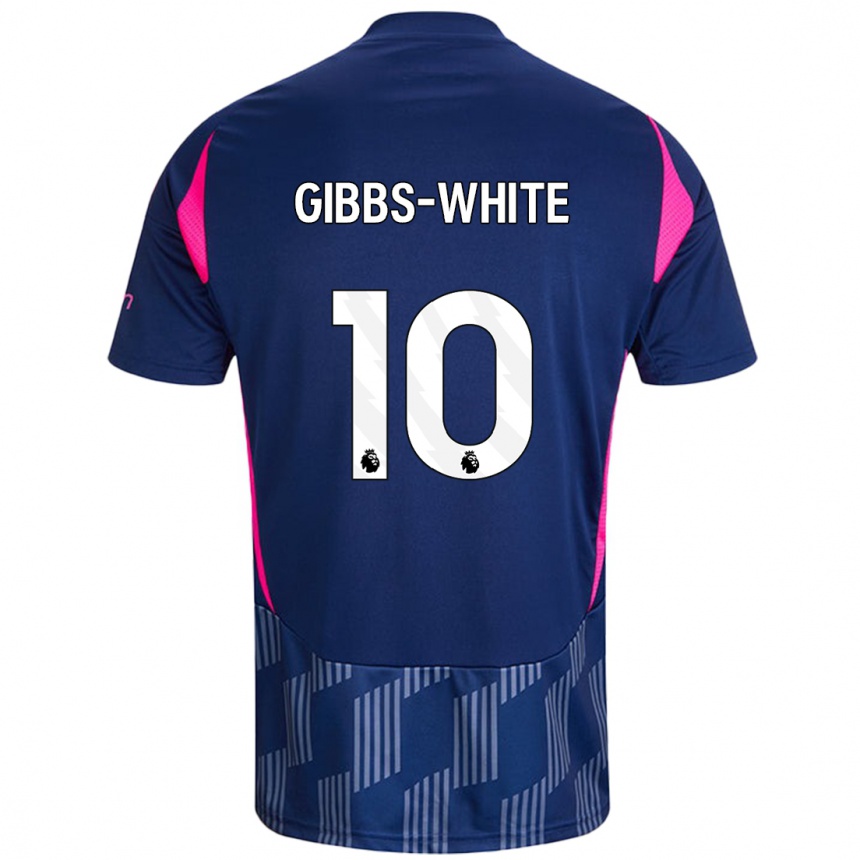 Kids Football Morgan Gibbs-White #10 Royal Blue Pink Away Jersey 2024/25 T-Shirt