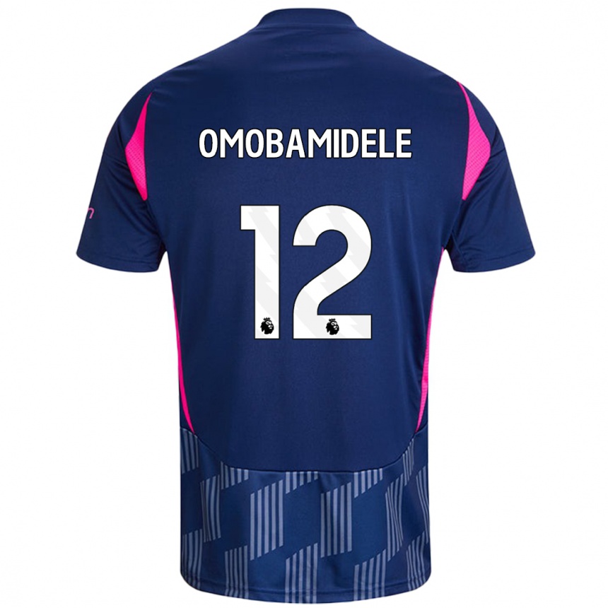 Kids Football Andrew Omobamidele #12 Royal Blue Pink Away Jersey 2024/25 T-Shirt