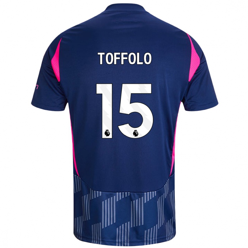 Kids Football Harry Toffolo #15 Royal Blue Pink Away Jersey 2024/25 T-Shirt