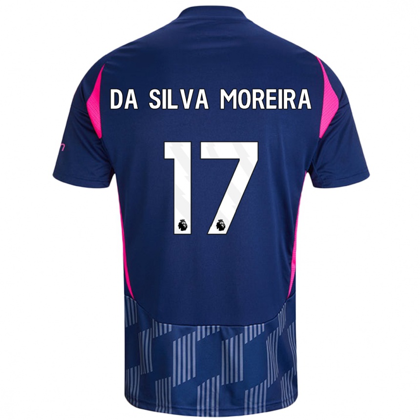 Kids Football Eric Da Silva Moreira #17 Royal Blue Pink Away Jersey 2024/25 T-Shirt