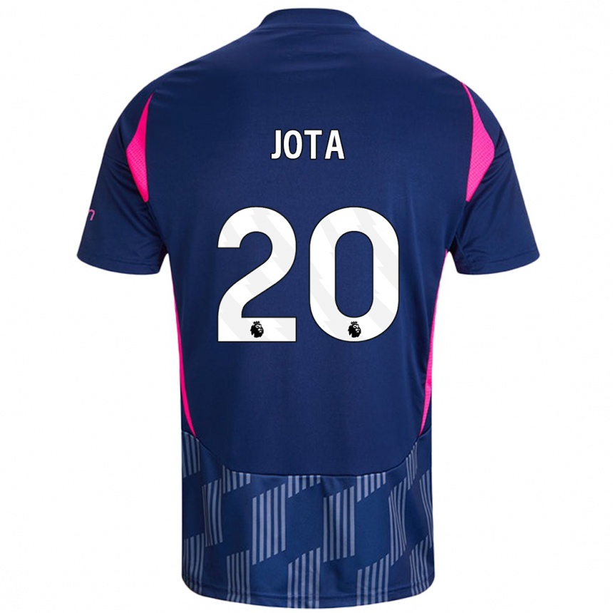 Kids Football Jota Silva #20 Royal Blue Pink Away Jersey 2024/25 T-Shirt