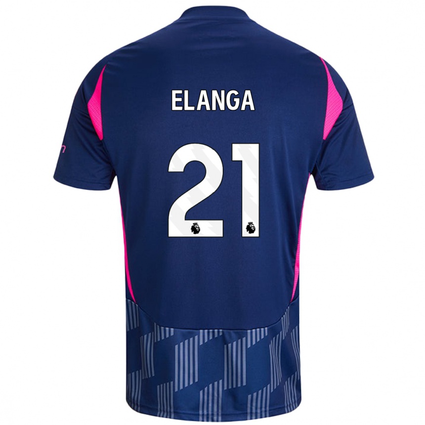 Kids Football Anthony Elanga #21 Royal Blue Pink Away Jersey 2024/25 T-Shirt