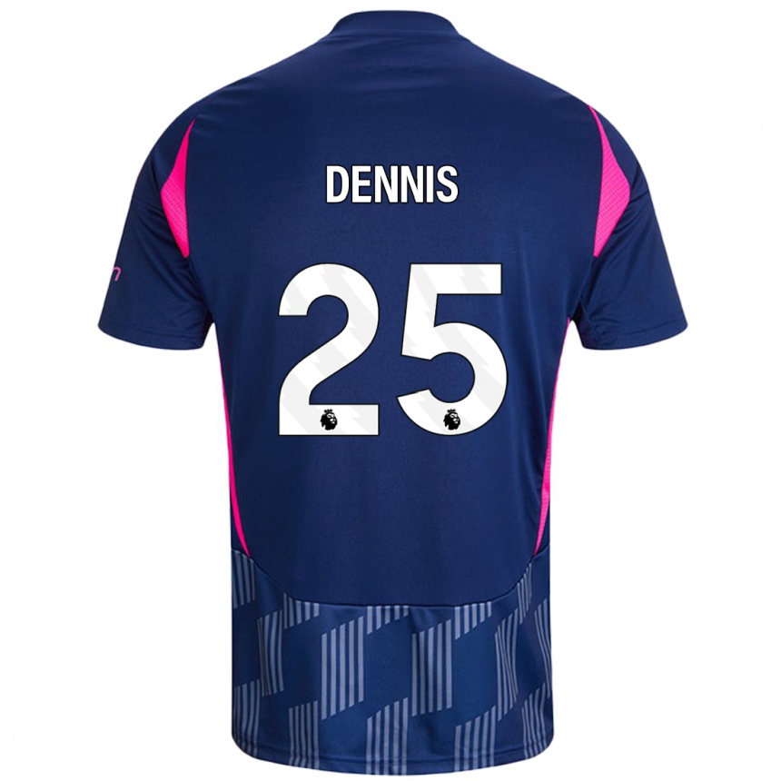 Kids Football Emmanuel Dennis #25 Royal Blue Pink Away Jersey 2024/25 T-Shirt