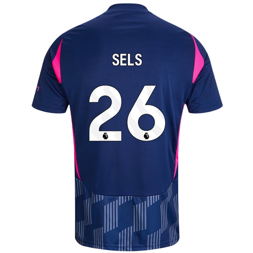 Kids Football Matz Sels #26 Royal Blue Pink Away Jersey 2024/25 T-Shirt