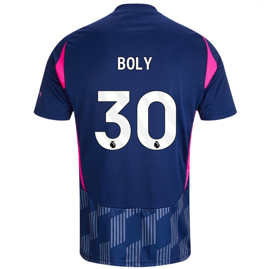 Kids Football Willy Boly #30 Royal Blue Pink Away Jersey 2024/25 T-Shirt