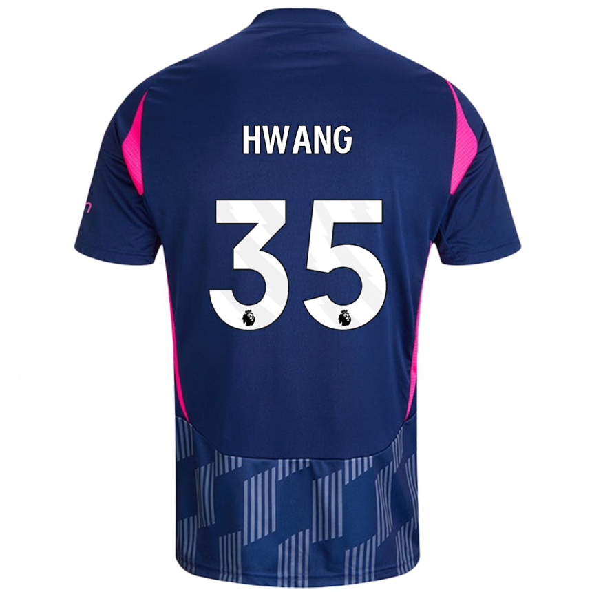 Kids Football Ui-Jo Hwang #35 Royal Blue Pink Away Jersey 2024/25 T-Shirt