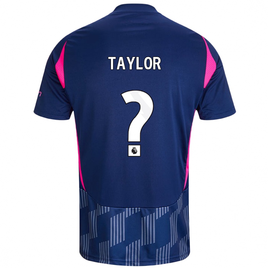 Kids Football Dale Taylor #0 Royal Blue Pink Away Jersey 2024/25 T-Shirt