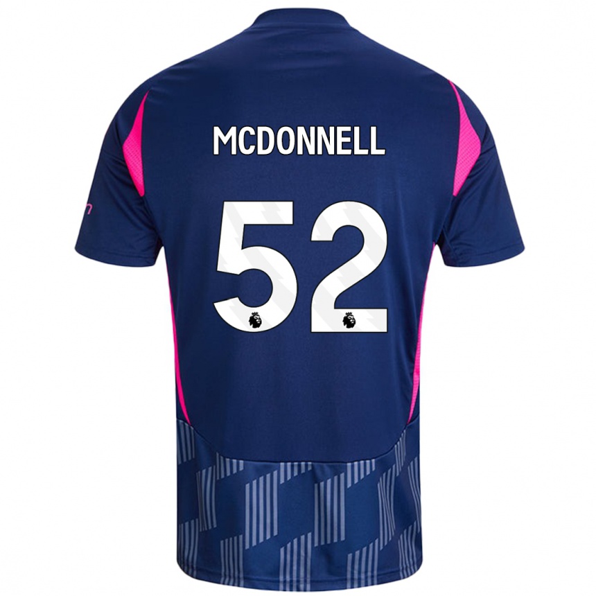 Kids Football Jamie Mcdonnell #52 Royal Blue Pink Away Jersey 2024/25 T-Shirt