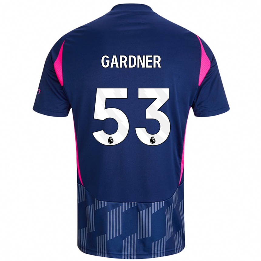 Kids Football Joe Gardner #53 Royal Blue Pink Away Jersey 2024/25 T-Shirt