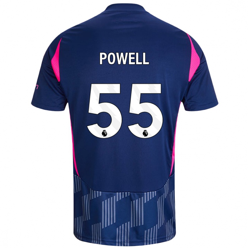 Kids Football Josh Powell #55 Royal Blue Pink Away Jersey 2024/25 T-Shirt