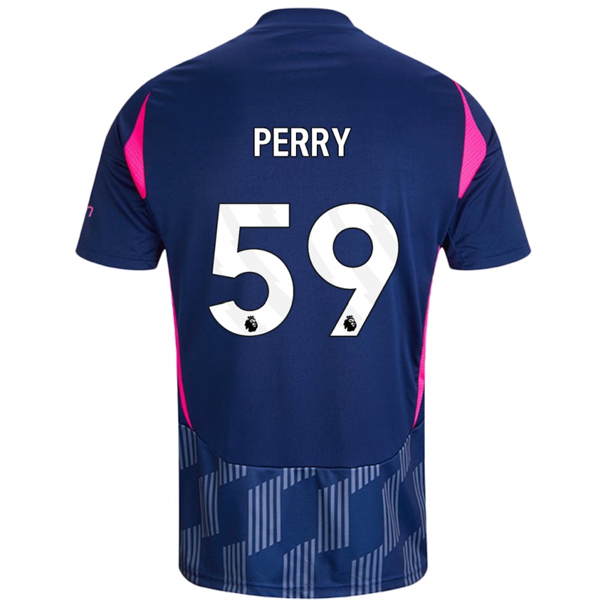 Kids Football Ben Perry #59 Royal Blue Pink Away Jersey 2024/25 T-Shirt