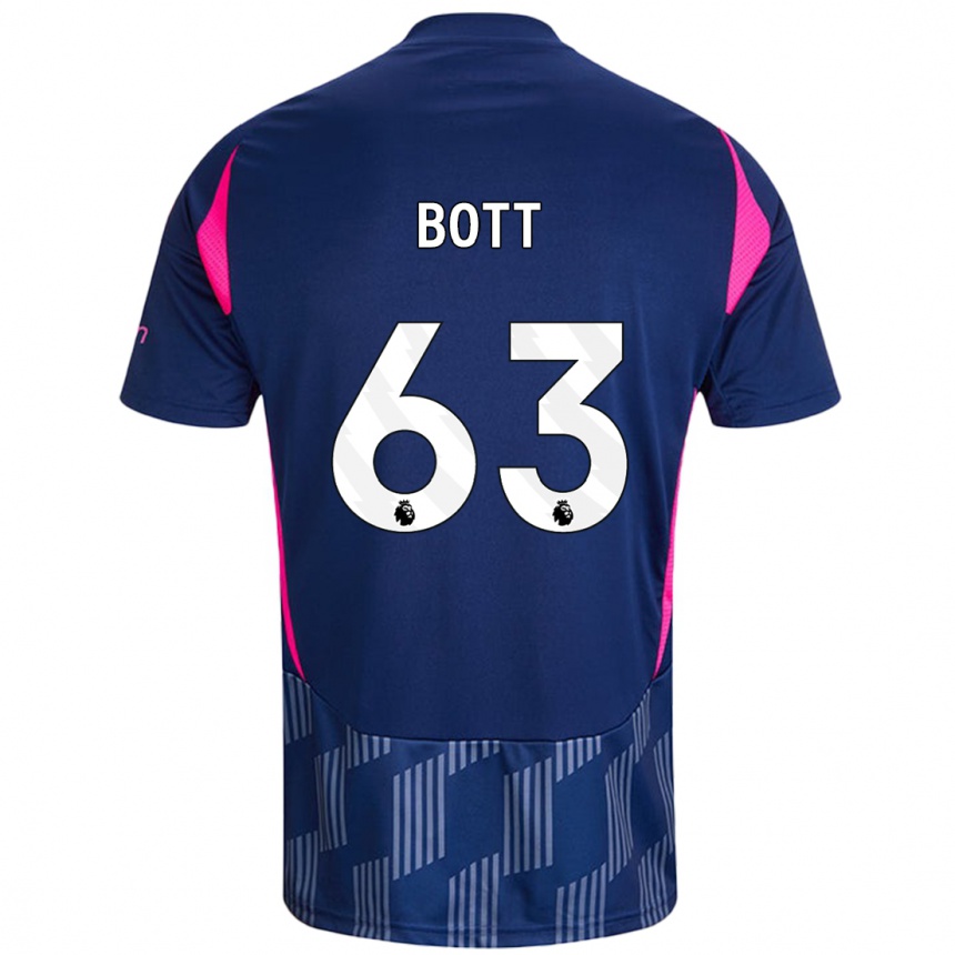 Kids Football Aaron Bott #63 Royal Blue Pink Away Jersey 2024/25 T-Shirt