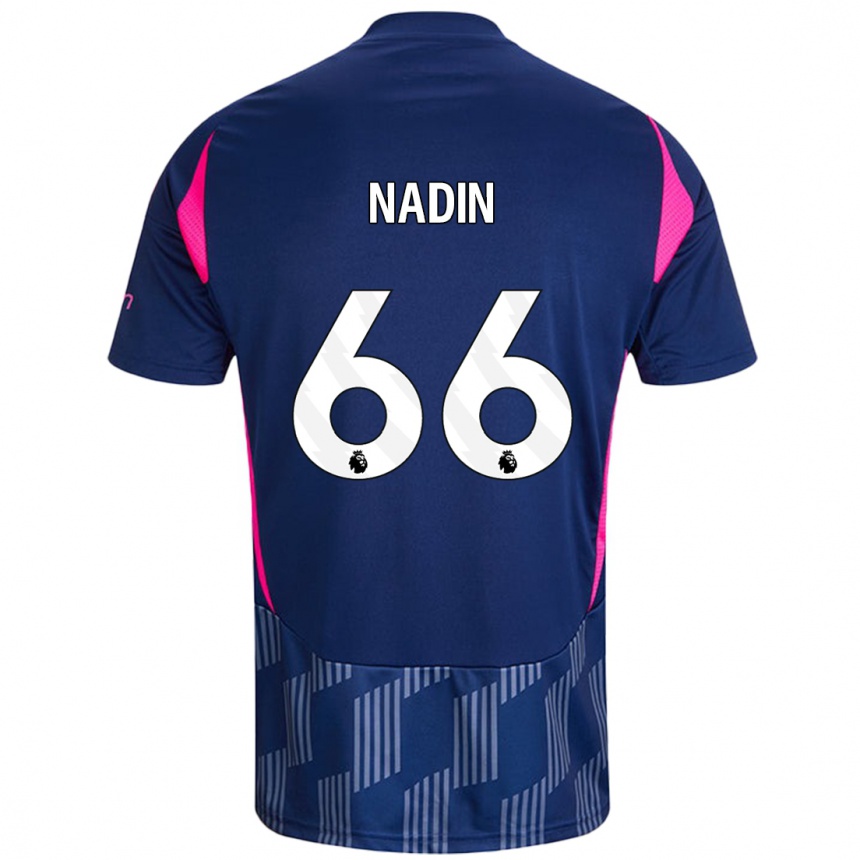 Kids Football Jack Nadin #66 Royal Blue Pink Away Jersey 2024/25 T-Shirt