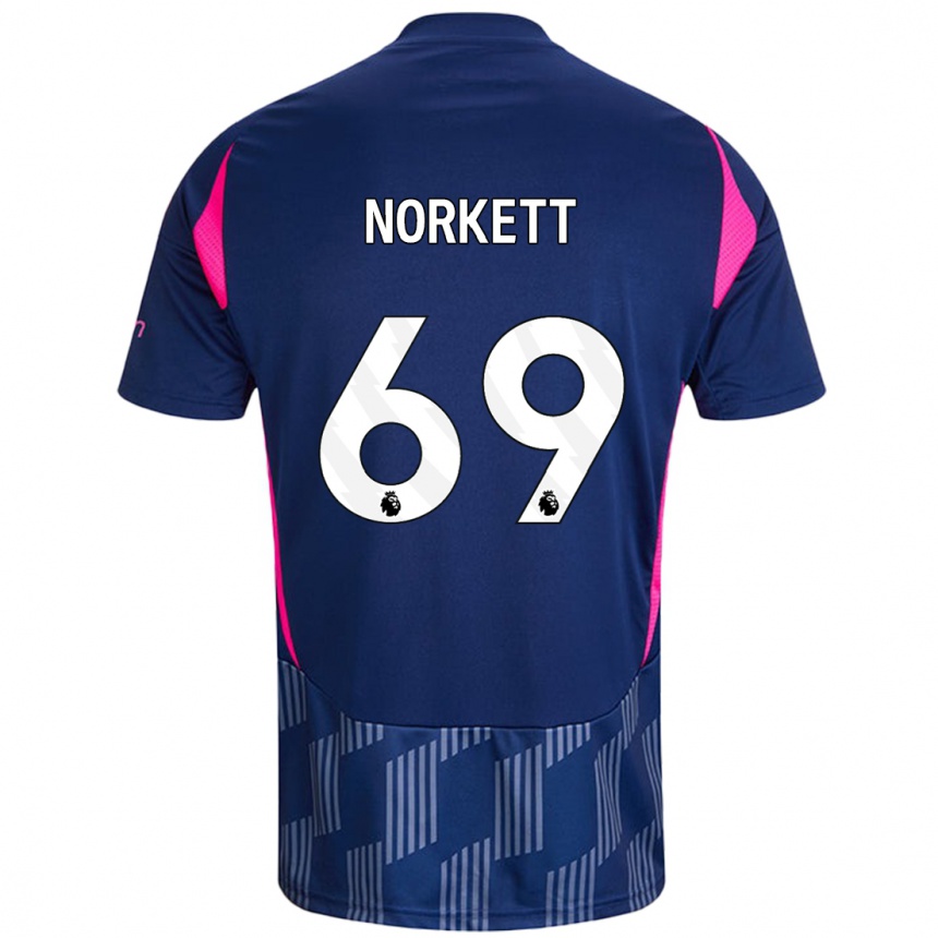 Kids Football Manni Norkett #69 Royal Blue Pink Away Jersey 2024/25 T-Shirt