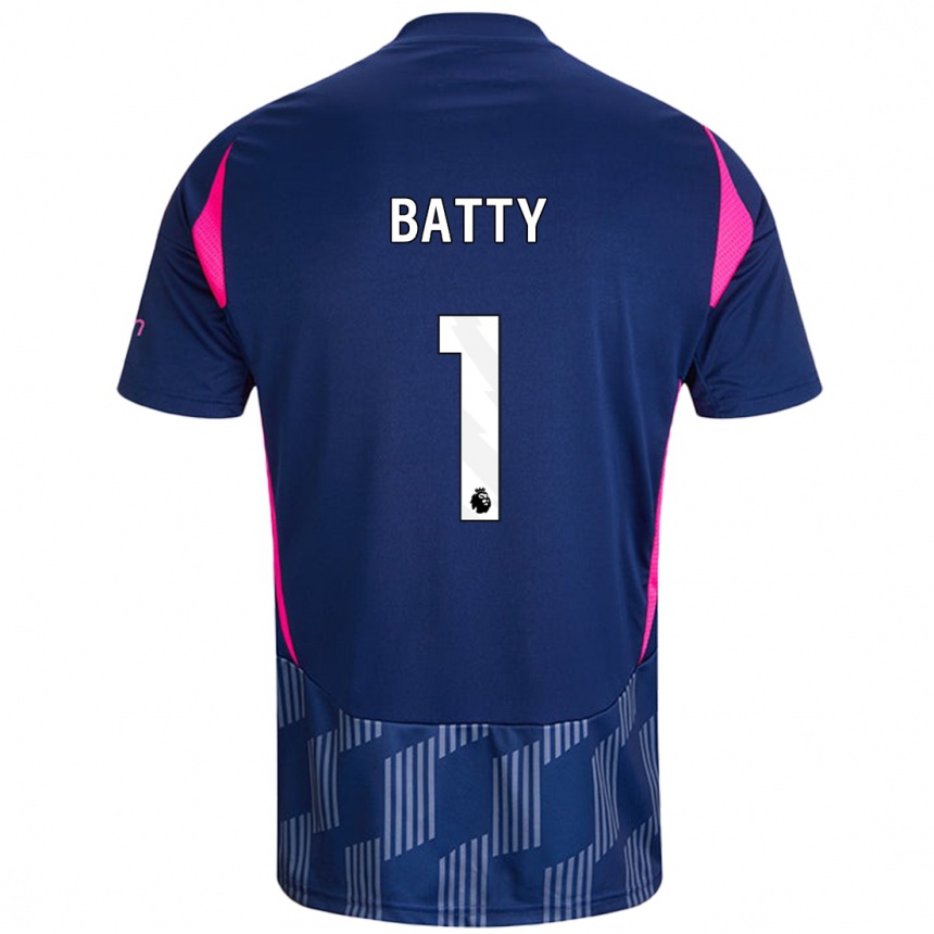 Kids Football Emily Batty #1 Royal Blue Pink Away Jersey 2024/25 T-Shirt