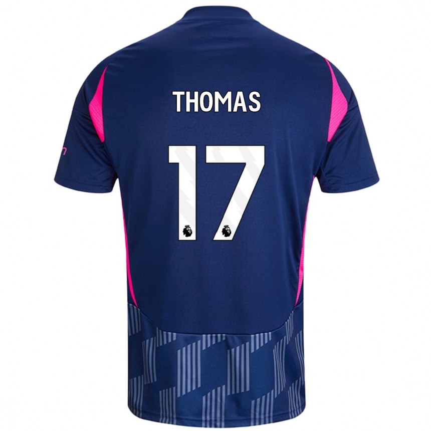 Kids Football Freya Thomas #17 Royal Blue Pink Away Jersey 2024/25 T-Shirt