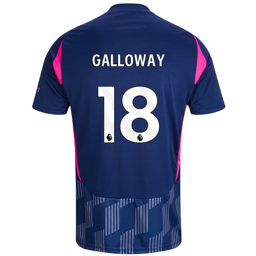 Kids Football Bridget Galloway #18 Royal Blue Pink Away Jersey 2024/25 T-Shirt