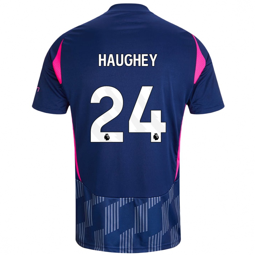 Kids Football Ella Haughey #24 Royal Blue Pink Away Jersey 2024/25 T-Shirt