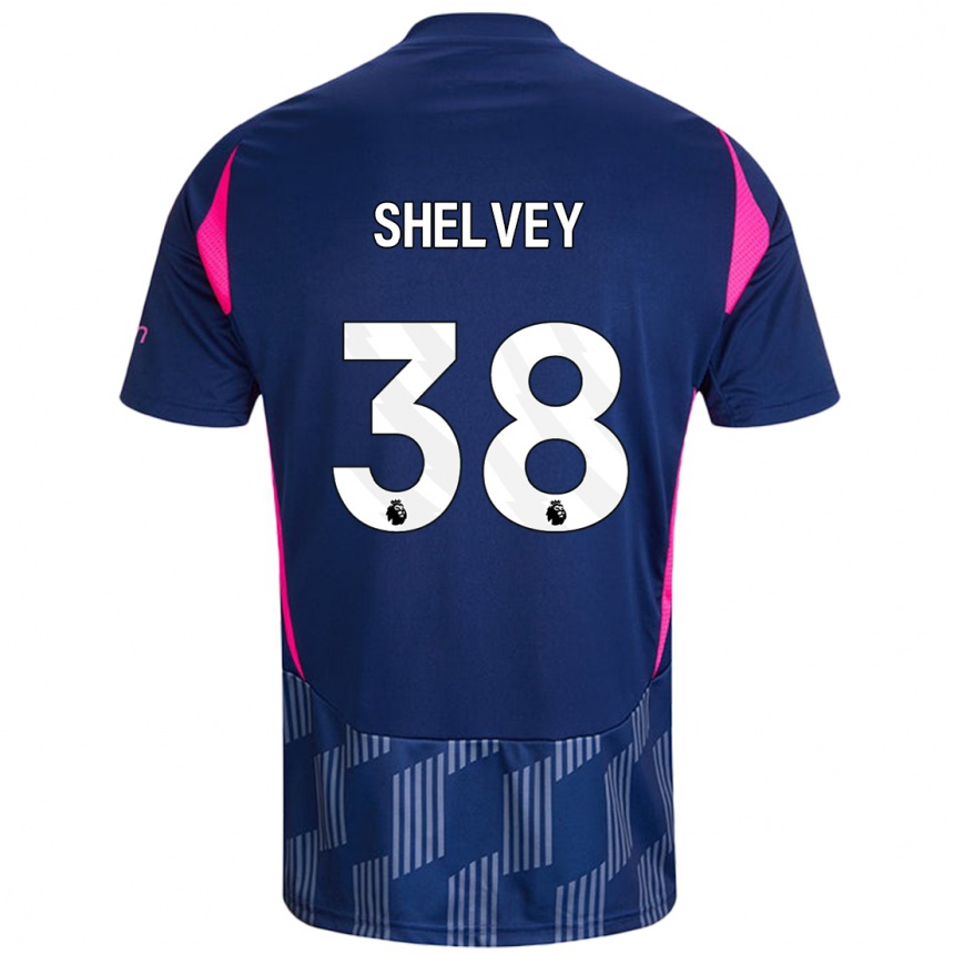 Kids Football George Shelvey #38 Royal Blue Pink Away Jersey 2024/25 T-Shirt