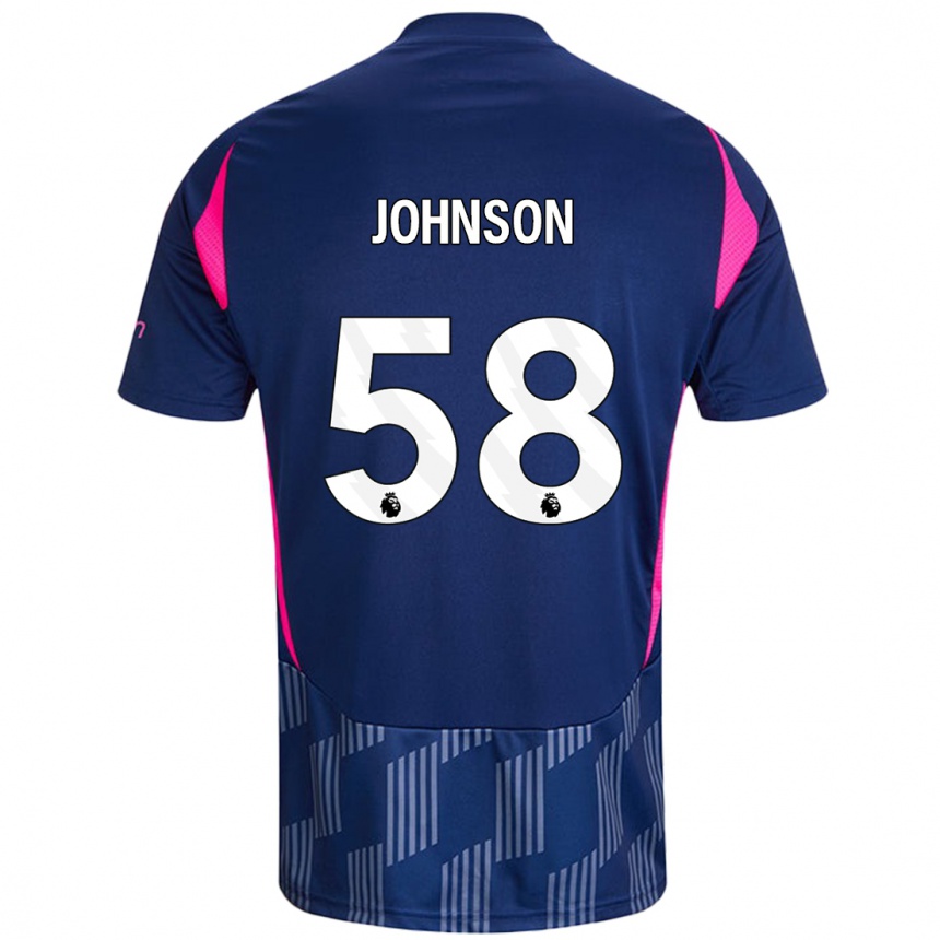 Kids Football Pharrell Johnson #58 Royal Blue Pink Away Jersey 2024/25 T-Shirt