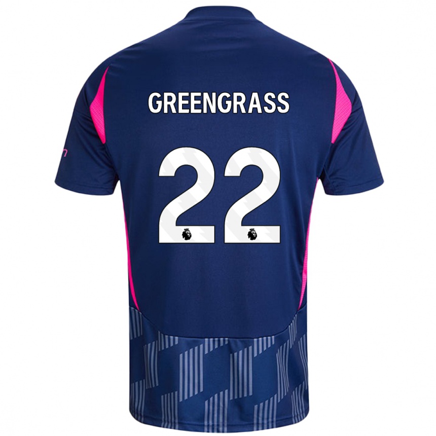 Kids Football Charlotte Greengrass #22 Royal Blue Pink Away Jersey 2024/25 T-Shirt