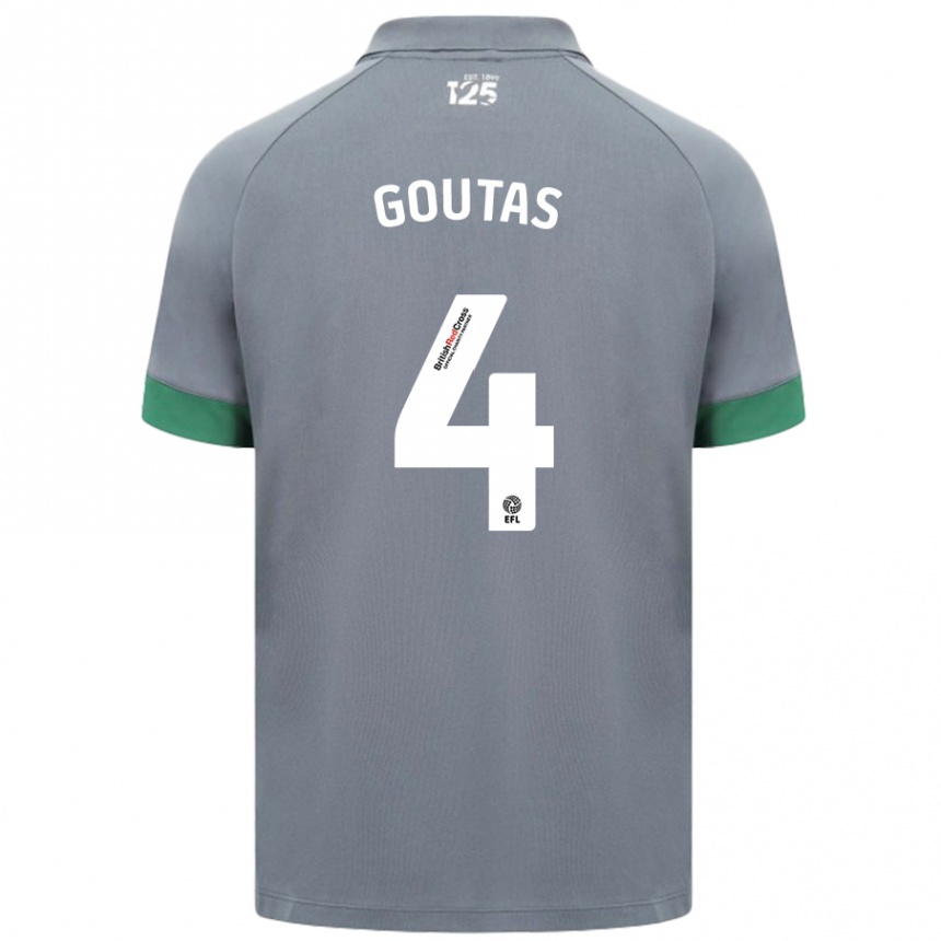 Kids Football Dimitrios Goutas #4 Dark Gray Away Jersey 2024/25 T-Shirt