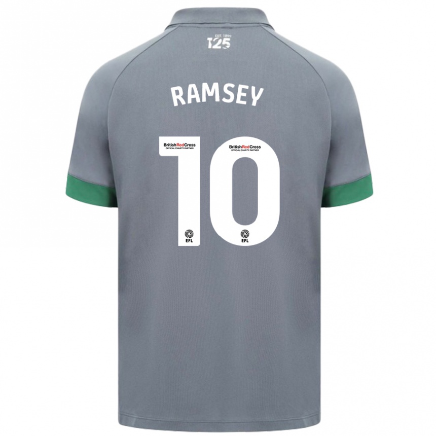 Kids Football Aaron Ramsey #10 Dark Gray Away Jersey 2024/25 T-Shirt