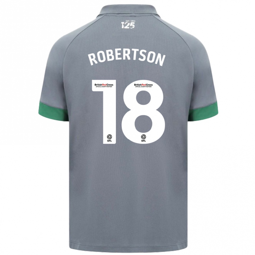 Kids Football Alex Robertson #18 Dark Gray Away Jersey 2024/25 T-Shirt