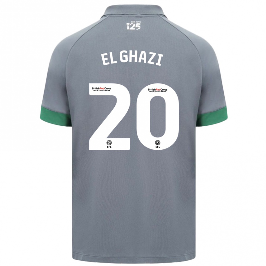 Kids Football Anwar El Ghazi #20 Dark Gray Away Jersey 2024/25 T-Shirt