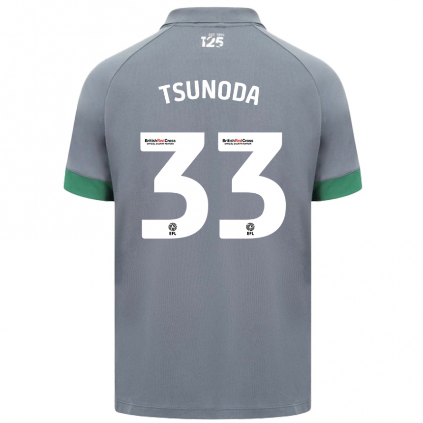 Kids Football Ryotaro Tsunoda #33 Dark Gray Away Jersey 2024/25 T-Shirt