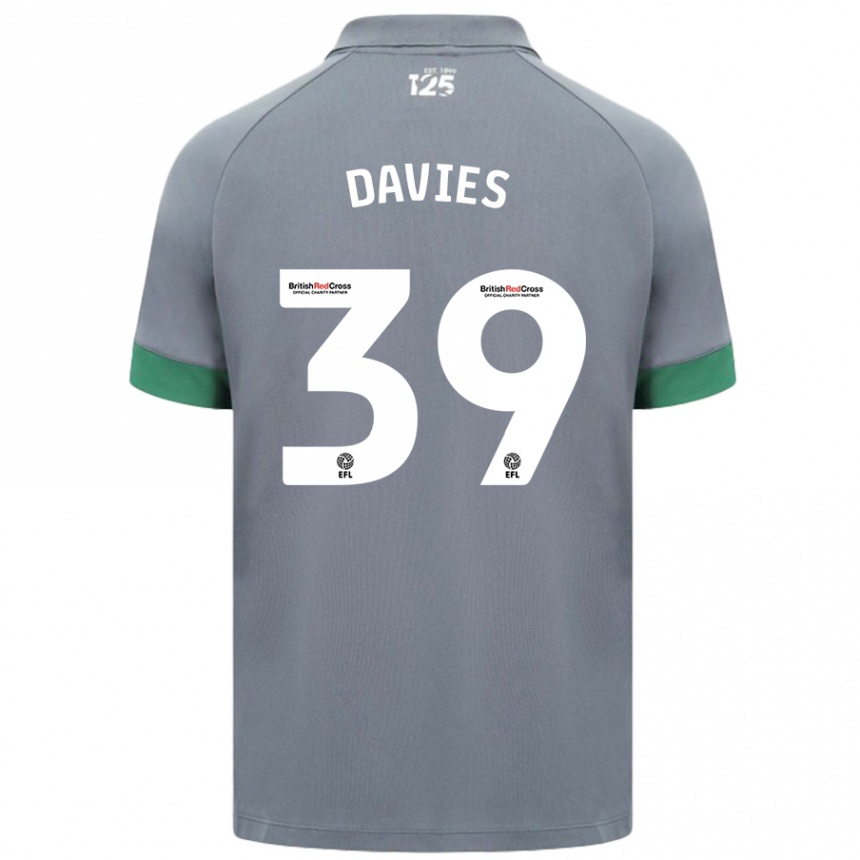 Kids Football Isaak Davies #39 Dark Gray Away Jersey 2024/25 T-Shirt