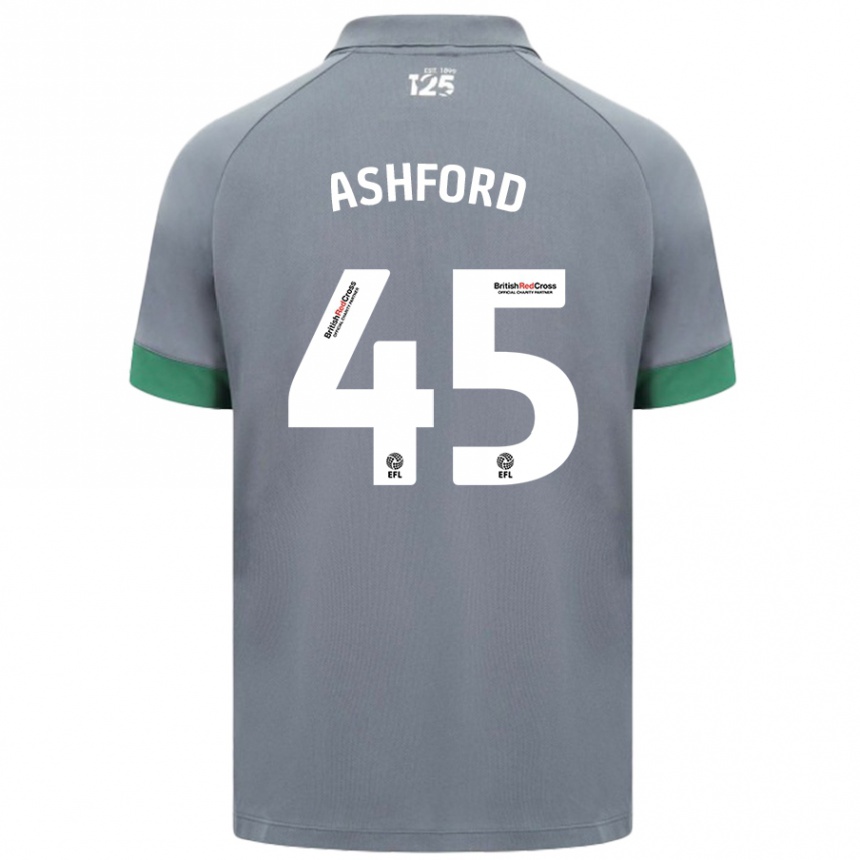 Kids Football Cian Ashford #45 Dark Gray Away Jersey 2024/25 T-Shirt