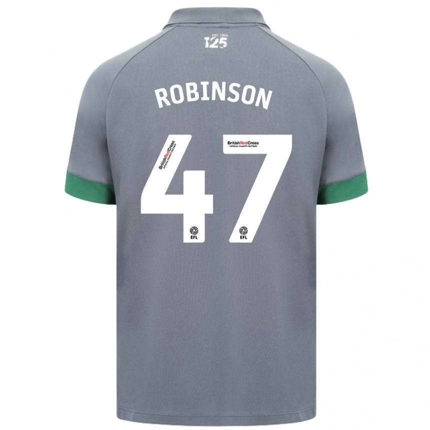 Kids Football Callum Robinson #47 Dark Gray Away Jersey 2024/25 T-Shirt