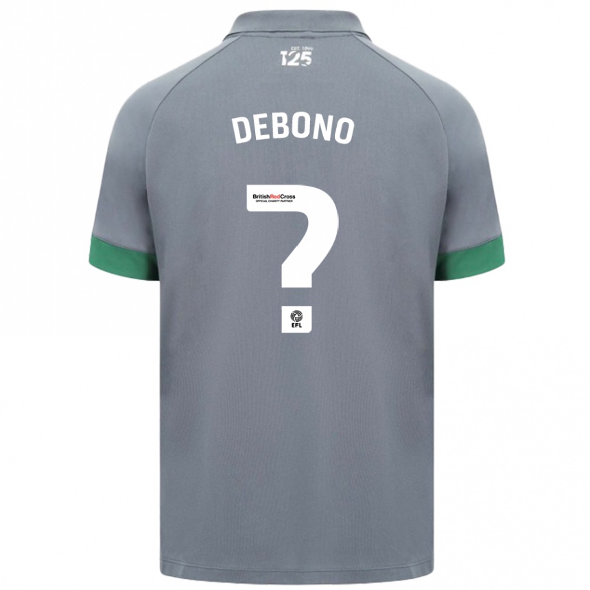 Kids Football Alyas Debono #0 Dark Gray Away Jersey 2024/25 T-Shirt