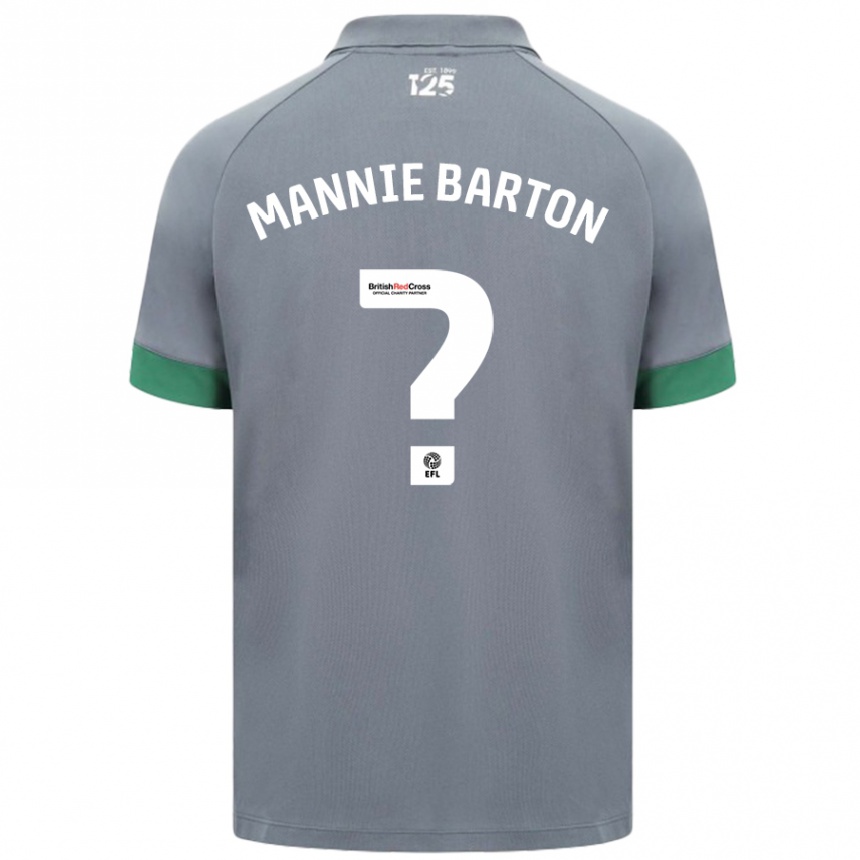 Kids Football Mannie Barton #0 Dark Gray Away Jersey 2024/25 T-Shirt