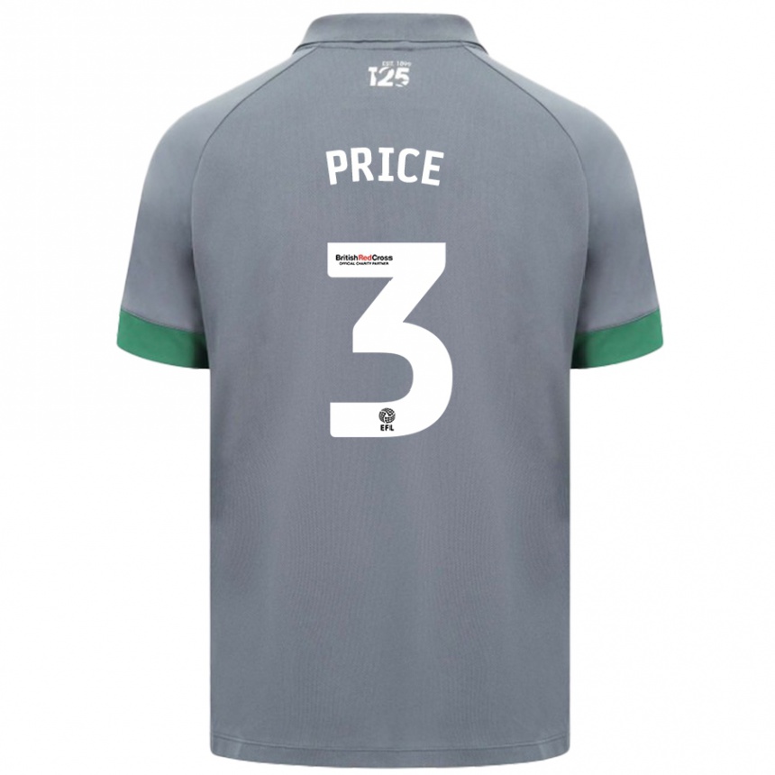 Kids Football Ffion Price #3 Dark Gray Away Jersey 2024/25 T-Shirt