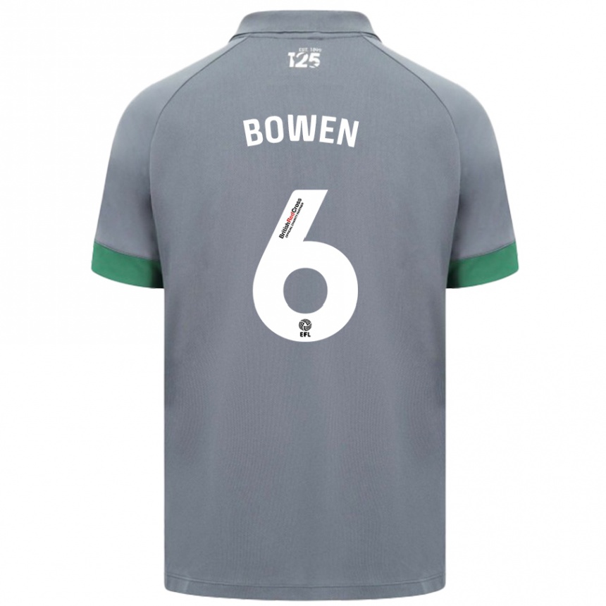 Kids Football Megan Bowen #6 Dark Gray Away Jersey 2024/25 T-Shirt