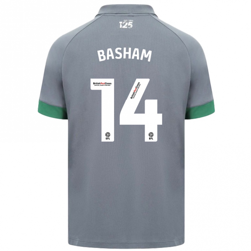 Kids Football Olivia Basham #14 Dark Gray Away Jersey 2024/25 T-Shirt